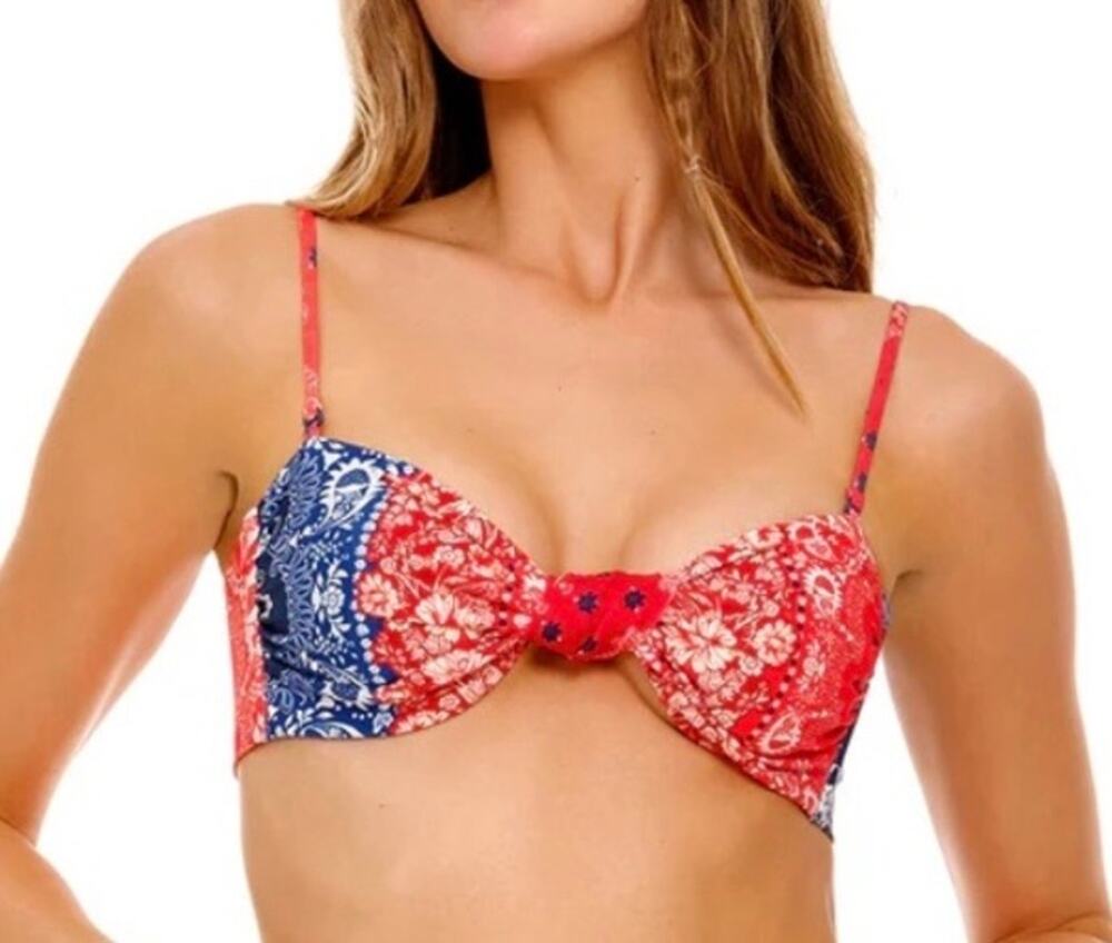 Agua Bendita Lucille Atma Knotted Bikini Top M NWT